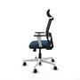 PIQUERAS Y CRESPO Silla de oficina Yunquera con mecanismo Sincro/Traslack, Azul marino y Negro