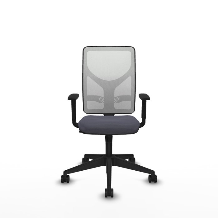 Silla de oficina Motilla con mecanismo Sincro tapizada con Tela color Gris oscuro y malla color Blanco. Equipada con lumbar 1D, Brazos 1D y Ruedas 65mm nailon Silla de oficina Motilla con mecanismo Sincro tapizada con Tela color Gris oscuro y malla color Blanco. Equipada con lumbar 1D, Brazos 1D y Ruedas 65mm nailon