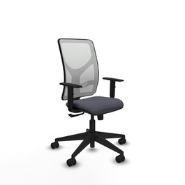 PIQUERAS Y CRESPO Silla de oficina Motilla con mecanismo Sincro, Gris oscuro y Blanco