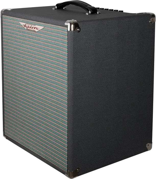 Ashdown UK-SBM-112-200 Amplificador Combo de Bajo 200W 1x12" Fabricado en Reino Unido con Overdrive, Salida DI y de Auriculares, Acabado Ice Blue Charcoal Tweed