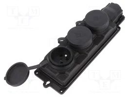 PAWBOL Tomacorriente de alimentación AC 2P+PE 16A 250VAC Negro