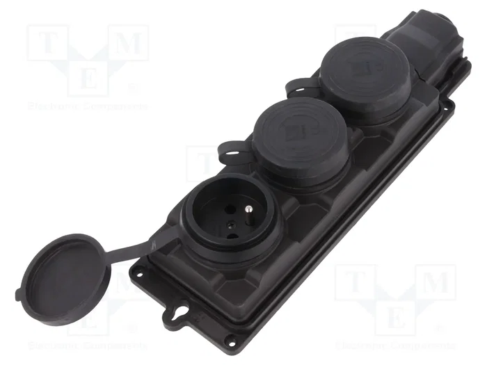 PAWBOL Tomacorriente de alimentación AC 2P+PE 16A 250VAC Negro PAWBOL Tomacorriente de alimentación AC 2P+PE 16A 250VAC Negro