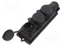 PAWBOL Tomacorriente de alimentación AC 2P+PE 16A 250VAC Negro