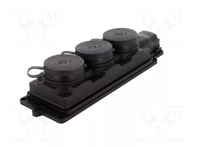 PAWBOL Tomacorriente de alimentación AC 2P+PE 16A 250VAC Negro PAWBOL Tomacorriente de alimentación AC 2P+PE 16A 250VAC Negro
