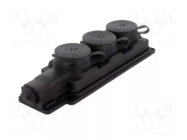 PAWBOL Tomacorriente de alimentación AC 2P+PE 16A 250VAC Negro PAWBOL Tomacorriente de alimentación AC 2P+PE 16A 250VAC Negro