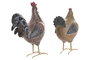DKD Home Decor Figura de Gallina en Resina y Hierro, Surtido de 2 Unidades