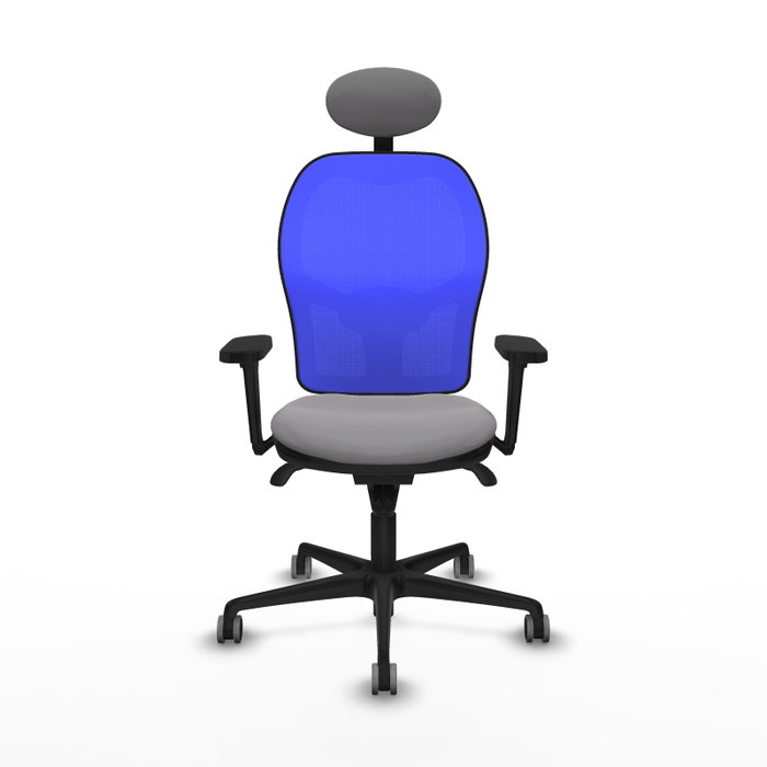 PIQUERAS Y CRESPO Silla de oficina Jorquera con mecanismo Sincro, Gris y Azul