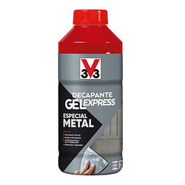 V33 Decapante Gel Express para Metal - 1 Litro - Elimina Pintura, Imprimación, Barniz y Antioxidante - Acción Rápida 5-70 Min - Aplicación con Brocha o Espátula