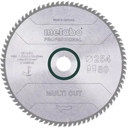 Metabo Hoja de sierra circular profesional Multi Cut HW/CT 254x30.80FZ/TZ 5°