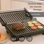 Grunkel GRL-MARBLE - Parrilla eléctrica de contacto 1000W, placas antiadherentes 23x14.5 cm, apertura 180°, acero inoxidable, bandeja de goteo, fácil de limpiar