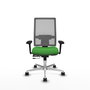 PIQUERAS Y CRESPO Silla de oficina Horna con mecanismo Sincro/Traslack, Verde y Gris