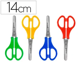 Liderpapel Tijera PS-52-D con Funda, 14 cm, Puntas Redondeadas, Acero Inoxidable, Mango Plástico, Colores Surtidos, Uso Hogar y Oficina