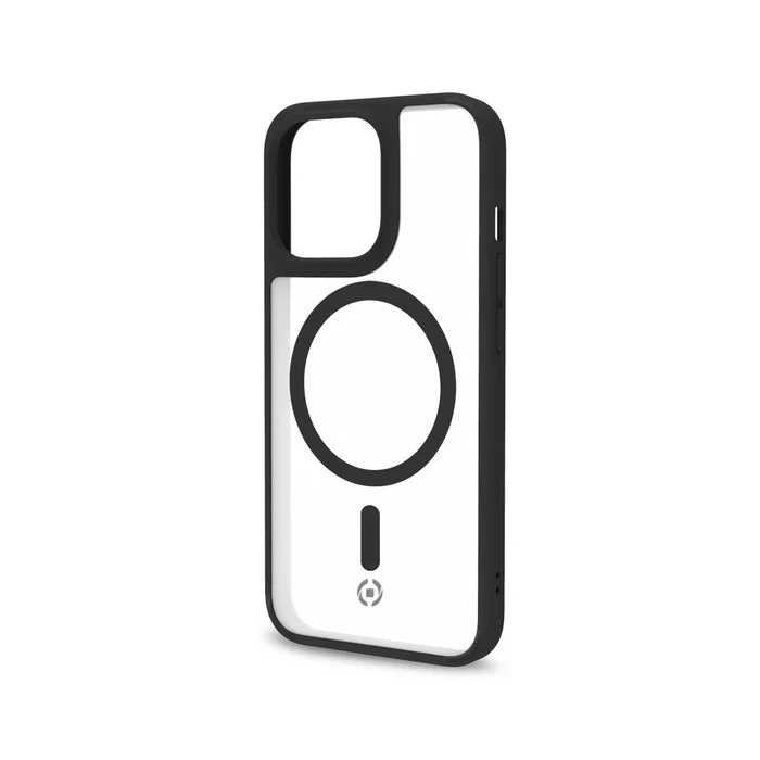 Celly Magmatt Funda para iPhone 14 Pro - Compatible con MagSafe, Policarbonato y TPU, Negro y Transparente, Resistente a Impactos y Rayones, 15.5 cm (6.1")