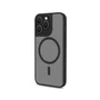 Celly Magmatt Funda para iPhone 14 Pro, Negro, Transparente, Compatible con MagSafe