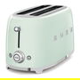 Smeg TSF02PGEU Tostador de 4 Rebanadas, 1500 W, Acero Inoxidable, Color Verde Pastel, con Función Descongelar y Recalentar