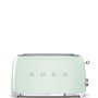 Smeg TSF02PGEU Tostador de 4 Rebanadas, Control por Botones, Función Descongelar y Recalentar, Bandeja para Migas Extraíble, Color Pastel Verde