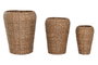 DKD Home Decor Maceteros Urban Marron 44 x 60 x 44 cm Set de 3 Fibra y Metal