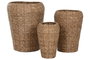 DKD Home Decor Maceteros Urban Marron 44 x 60 x 44 cm Set de 3 Fibra y Metal