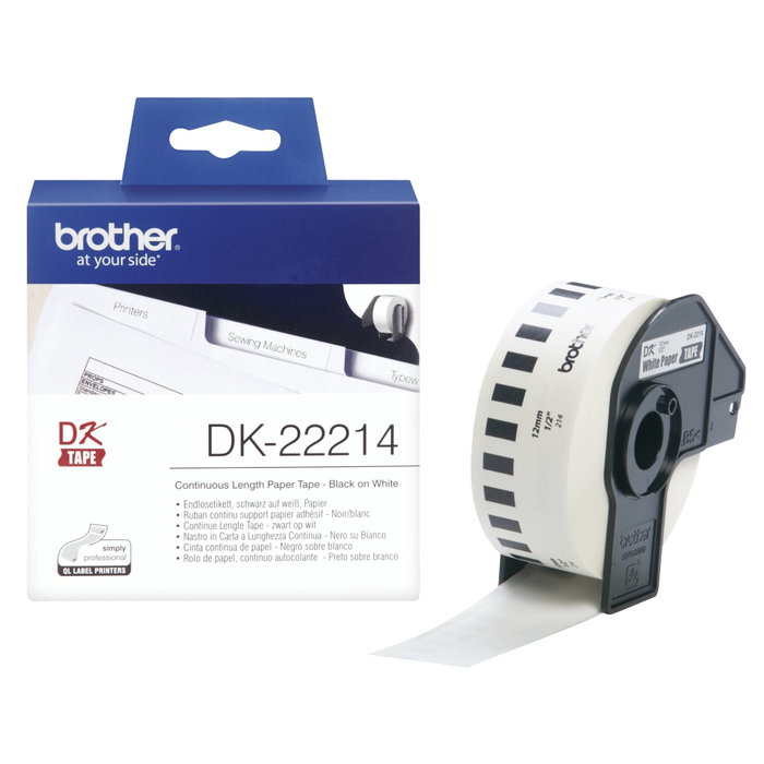 Brother DK-22214 Cinta Continua de Papel Térmico Blanco 12mm x 30,48m Brother DK-22214 Cinta Continua de Papel Térmico Blanco 12mm x 30,48m