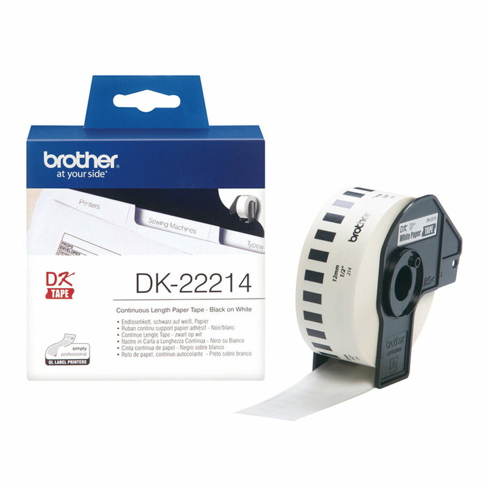 Brother DK-22214 Cinta Continua de Papel Térmico Blanco 12mm x 30,48m Brother DK-22214 Cinta Continua de Papel Térmico Blanco 12mm x 30,48m
