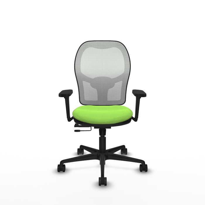 PIQUERAS Y CRESPO Silla de oficina Jorquera con mecanismo Sincro/Traslack, Pistacho y Blanco