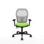 PIQUERAS Y CRESPO Silla de oficina Jorquera con mecanismo Sincro/Traslack, Pistacho y Blanco