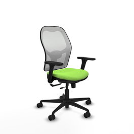 PIQUERAS Y CRESPO Silla de oficina Jorquera con mecanismo Sincro/Traslack, Pistacho y Blanco