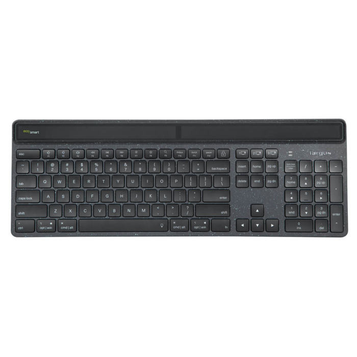 Targus EcoSmart Teclado Universal Bluetooth QWERTY Español Negro con Retroiluminación LED Recargable Targus EcoSmart Teclado Universal Bluetooth QWERTY Español Negro con Retroiluminación LED Recargable