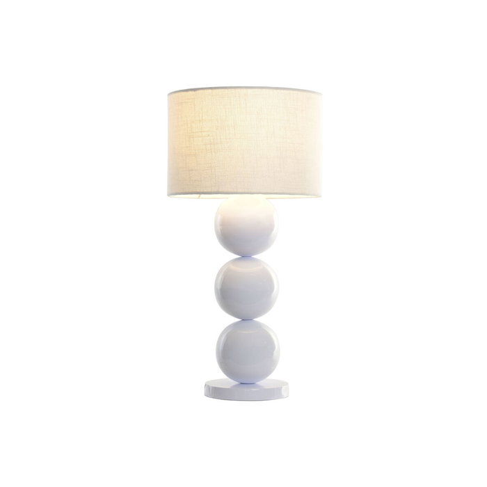 DKD Home Decor Lámpara de Sobremesa de Cerámica Blanca Metalizada 30x30x61 cm