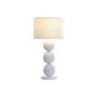 DKD Home Decor Lámpara de Sobremesa de Cerámica Blanca Metalizada 30x30x61 cm