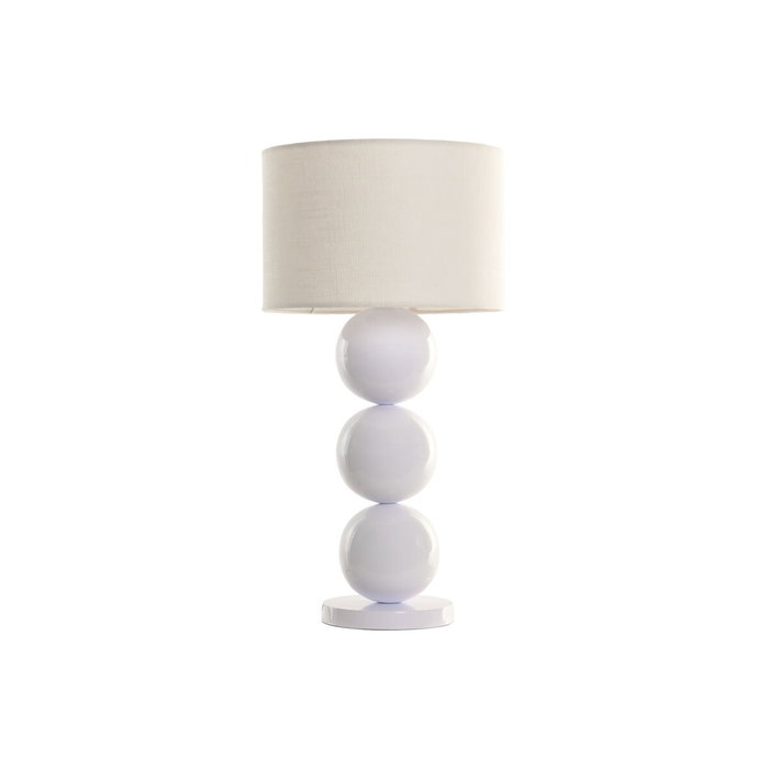 DKD Home Decor Lámpara de Sobremesa de Cerámica Blanca Metalizada 30x30x61 cm