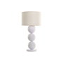 DKD Home Decor Lámpara de Sobremesa de Cerámica Blanca Metalizada 30x30x61 cm