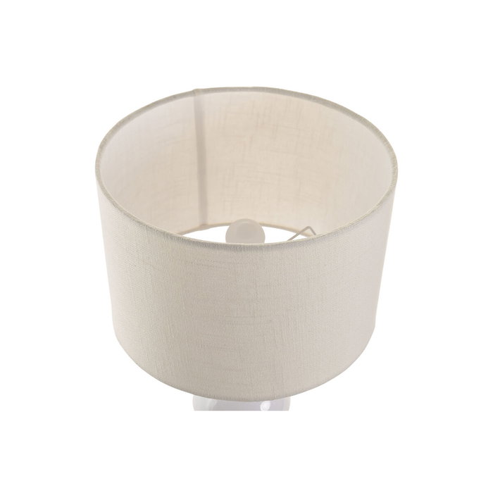 DKD Home Decor Lámpara de Sobremesa de Cerámica Blanca Metalizada 30x30x61 cm