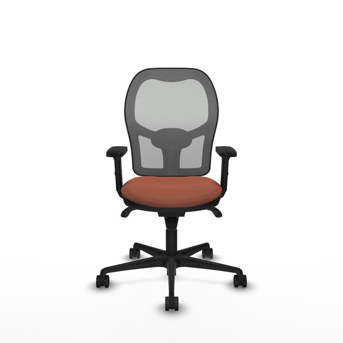 PIQUERAS Y CRESPO Silla de oficina Jorquera con mecanismo Sincro, tela Marrón y malla Gris