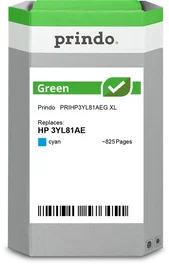 Prindo Green XL Cian Cartucho de Tinta Compatible HP 912 XL Cian