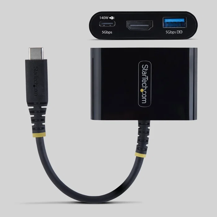 StarTech Dock Hub Multipuertos USB-C a HDMI 140W 4K60Hz Negro StarTech Dock Hub Multipuertos USB-C a HDMI 140W 4K60Hz Negro