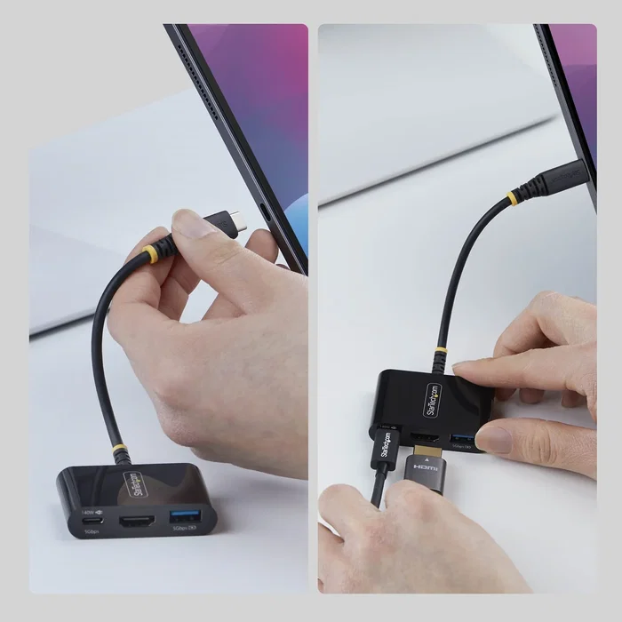 StarTech Dock Hub Multipuertos USB-C a HDMI 140W 4K60Hz Negro StarTech Dock Hub Multipuertos USB-C a HDMI 140W 4K60Hz Negro
