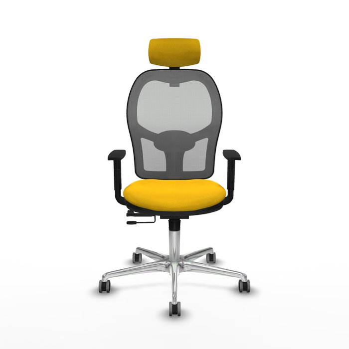 PIQUERAS Y CRESPO Silla de oficina Jorquera con mecanismo Sincro/Traslack, Amarillo y Gris