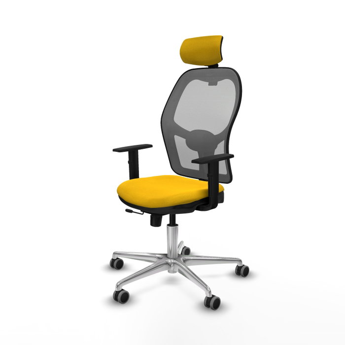 PIQUERAS Y CRESPO Silla de oficina Jorquera con mecanismo Sincro/Traslack, Amarillo y Gris