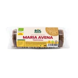 Solnatural Galletas De Avena Maria 200Gr, Galletas María Tradicionales Sin Gluten, Alimento Vegano, Ecológico Bio, Harina de Avena, Aceite de Girasol, Sin Gluten