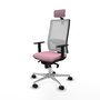 PIQUERAS Y CRESPO Silla de Oficina Horna Rosa y Blanca con Mecanismo Sincro