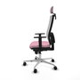 PIQUERAS Y CRESPO Silla de Oficina Horna Rosa y Blanca con Mecanismo Sincro