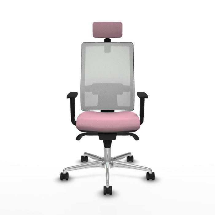 PIQUERAS Y CRESPO Silla de Oficina Horna Rosa y Blanca con Mecanismo Sincro