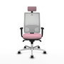 PIQUERAS Y CRESPO Silla de Oficina Horna Rosa y Blanca con Mecanismo Sincro