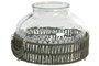 DKD Home Decor Portavelas de Cristal y Nylon Verde