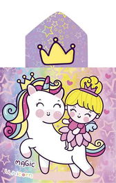 Secaneta Poncho Unicornprins Estampado 60x120 cm para Niños 3+ Años