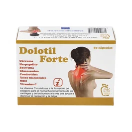 DIS Dolotil Forte 60 Cápsulas - Glucosamina, Condroitina, MSM, Cúrcuma, Harpagofito, Boswelia