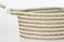 DKD Home Decor Cesta Boho Blanco Natural Algodon Seagrass 36 x 34 x 36 cm Set de 4