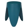Home Deco Factory Taburete Eve Azul Canard Apilable de Plástico PP y PVC, Acolchado PU, d.30 cm; h.46 cm