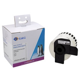 G&G Rollo de etiquetas continuas 62 mm x 30,48 m compatible con Brother DK-2205